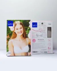 Key My First Bra TBC 122 stanik dla nastolatek z ozdobą i odpinanymi ramiączkami - biały