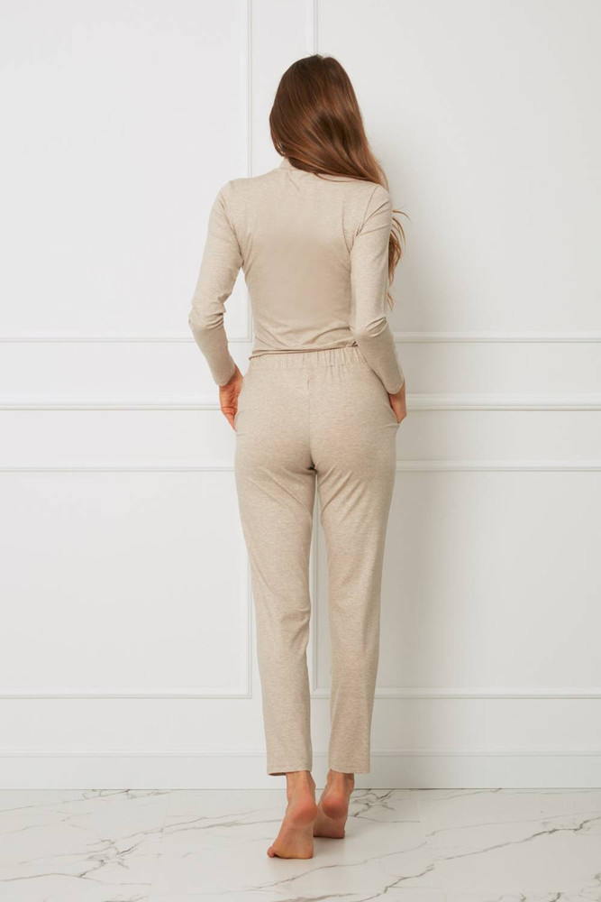 Bluzka damska - plus size z półgolfem OH!ZUZA N&D H24T - beżowa