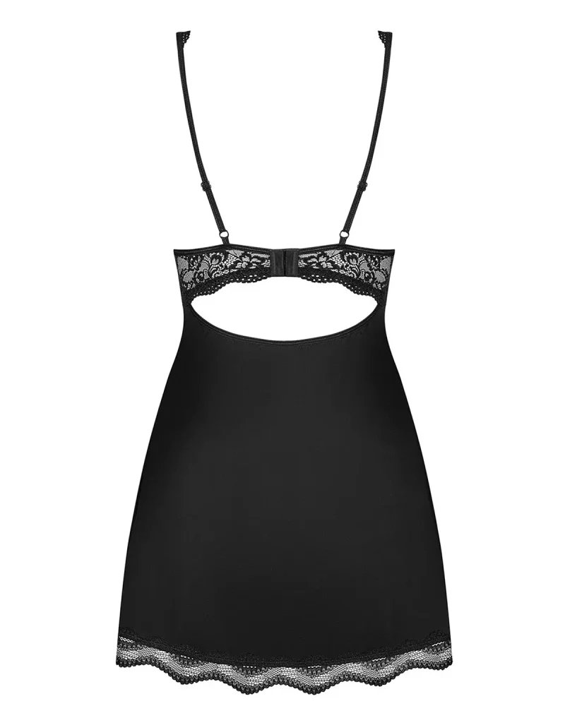 Komplet Luvae babydoll i stringi - czarne - Obsessive