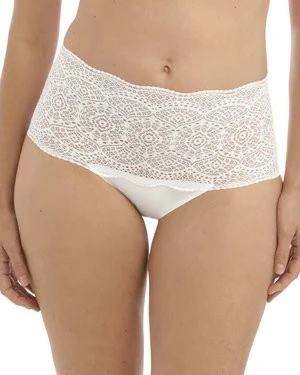 Lace Ease figi z wysokim stanem - ecru ONE SIZE