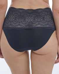 Lace Ease figi z wysokim stanem - granatowe ONE SIZE