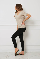 Spodnie - legginsy plus size tencel OH!ZUZA N&D H22- czarne