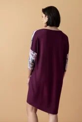 Sonnet luźna koszula nocna z rękawem 3/4 – merlot