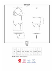 828-COR-1 gorset i stringi – czarny Obsessive
