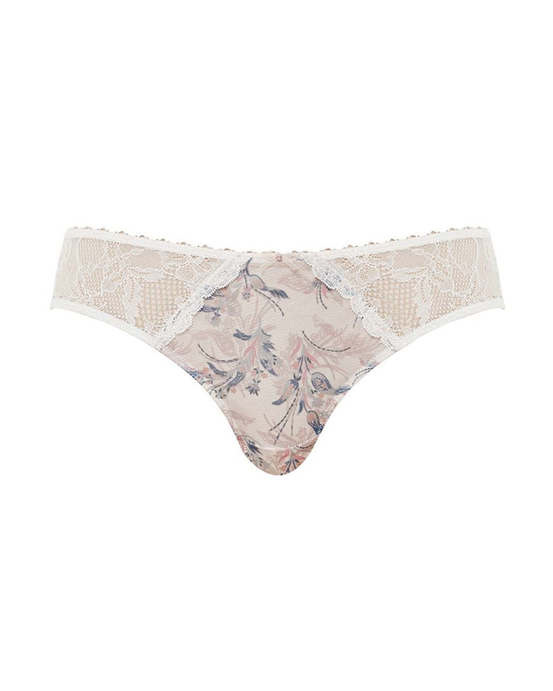 Jasmine figi brazylijskie - białe we wzór paisley PROMOCJA