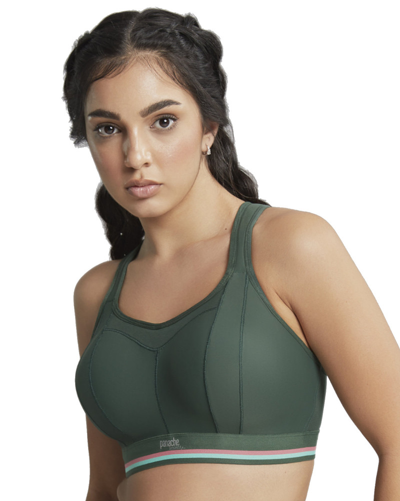 Panache Sport biustonosz bez fiszbin Racer Back - zielony