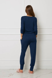 Komplet damski plus size ze spodniami OH!ZUZA N&D H29 - granatowy