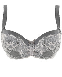 Marianna biustonosz half cup - szary/srebrny