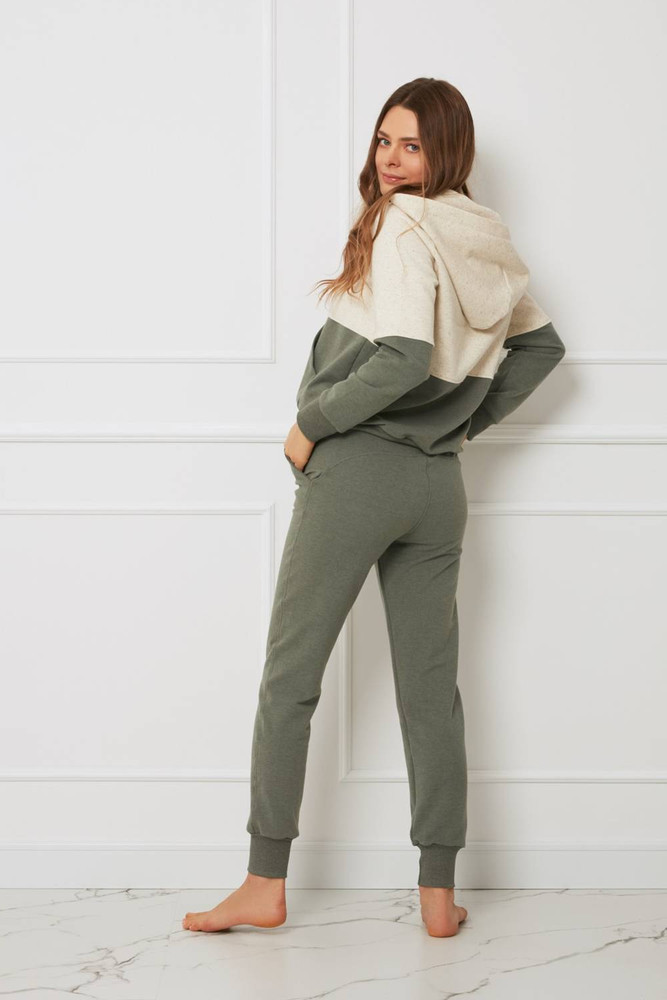 Bluza damska - organiczna bawełna OH!ZUZA N&D H03- kremowo/zielona