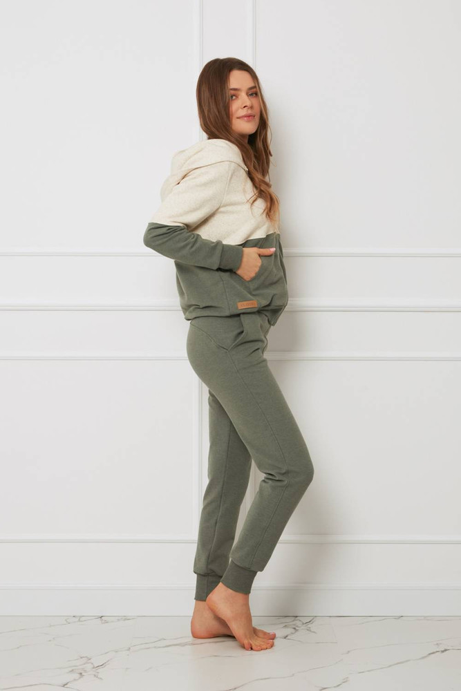 Bluza damska - plus size organiczna bawełna OH!ZUZA N&D H03- kremowo/zielona