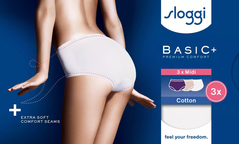 Sloggi majtki Basic+ Midi C3P - 3 pary