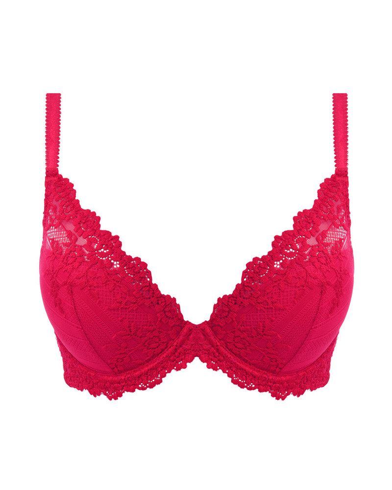 Wacoal Embrace Lace koronkowy biustonosz plunge - czerwony