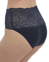 Lace Ease figi z wysokim stanem - granatowe ONE SIZE