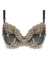 Wacoal Embrace Lace Underwire koronkowy biustonosz z fiszbinami - hebanowo / piaskowy